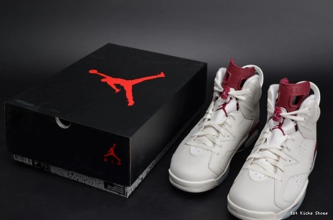 1st Kicks Maroon white Jordan 384664-116 Air 6 Retro 0811